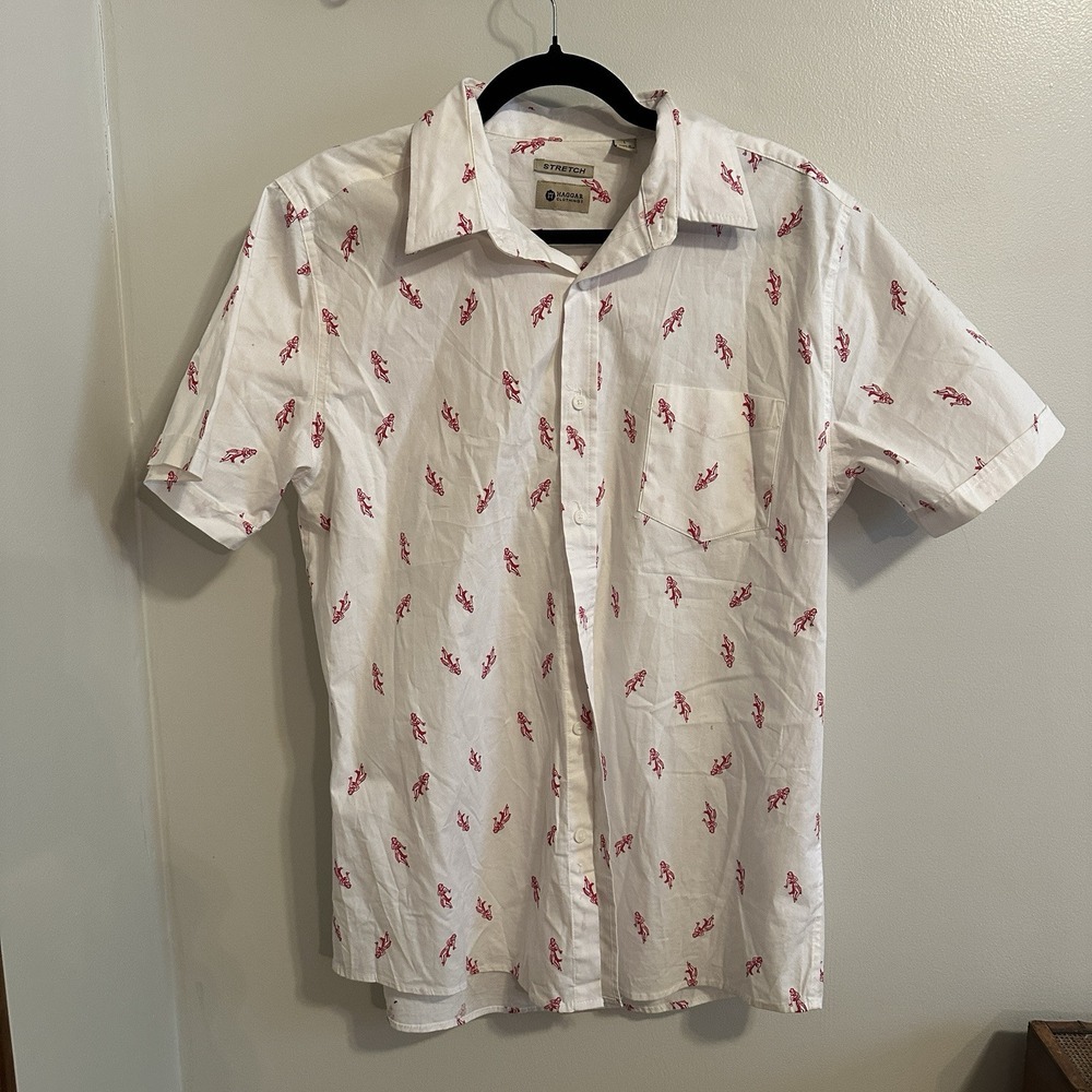 Haggar clothing button down, stretch, hula girl, size L, cotton/spandex pocket - Picture 3 of 6